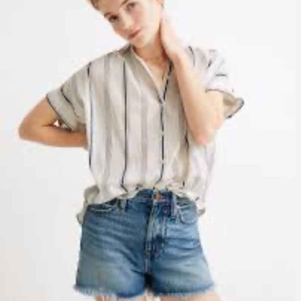 Madewell Central Shirt in Parkman Stripe Size Large